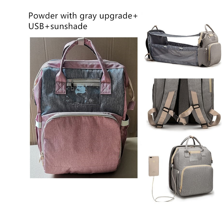 Mommy Bed Backpack Folding Large Capacity Multi-function