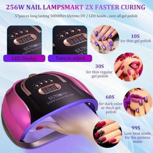 💅 Ready to Get Salon-Perfect Nails?256W High-Power UV LED Nail Lamp With 4 Timer