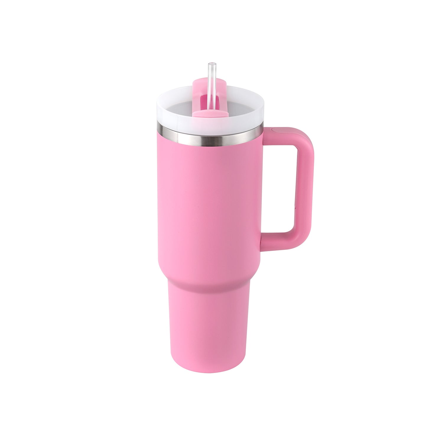 Tumbler With Handle Straw Insulated, Stainless Steel Spill Proof Vacuum Coffee Cup