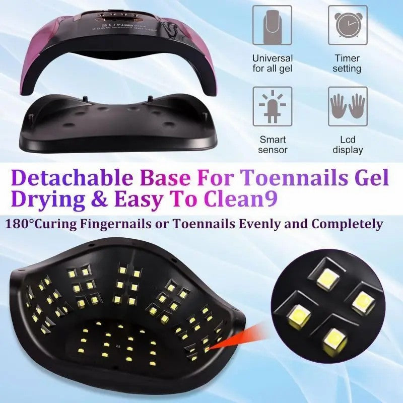 💅 Ready to Get Salon-Perfect Nails?256W High-Power UV LED Nail Lamp With 4 Timer