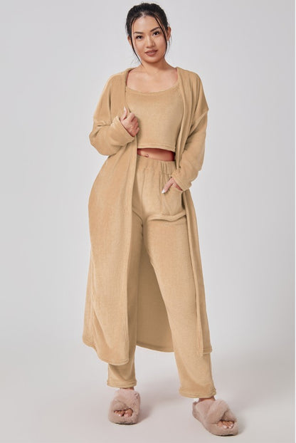 Cozy Pajama Set, 3 Piece Lounge Set, Cute Loungewear,